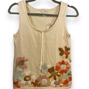 Odille Women’s Floral Embroidered Top Size Small